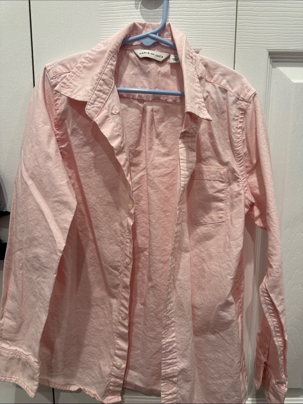 Janie and Jack Light Pink Cotton Shirt Jacket